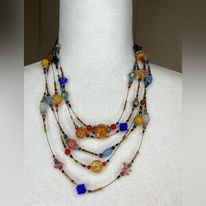 Chico’s Multi Strand Glass Bead Necklace